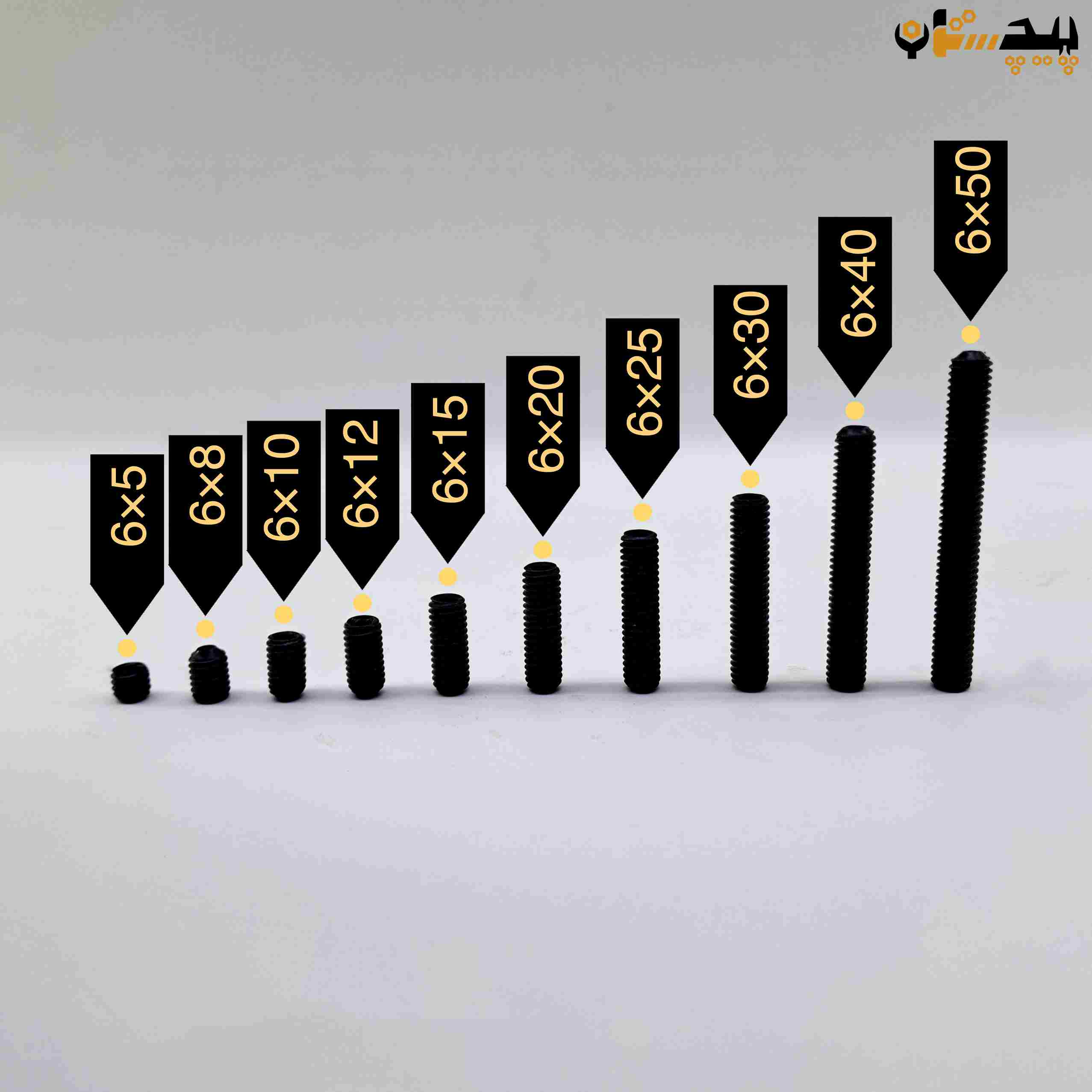 پیچ آلن مغزی خشکه 8.8 تمام رزوه سایز 6